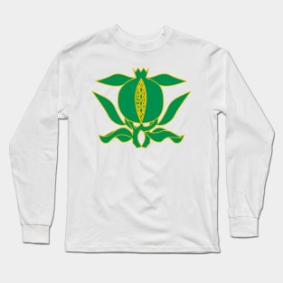 Green heraldic pomegranate Long Sleeve T-Shirt